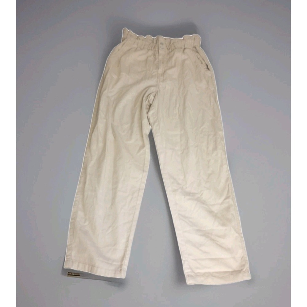 NWT H&M Paper Bag Waist Pants Sloucy Comfy Womens Size 10 Elastic Waist  Tan 80s